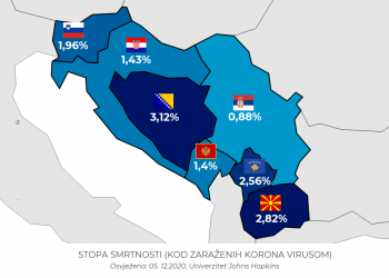 Infografika: Korona u regiji najsmrtonosnija u BiH